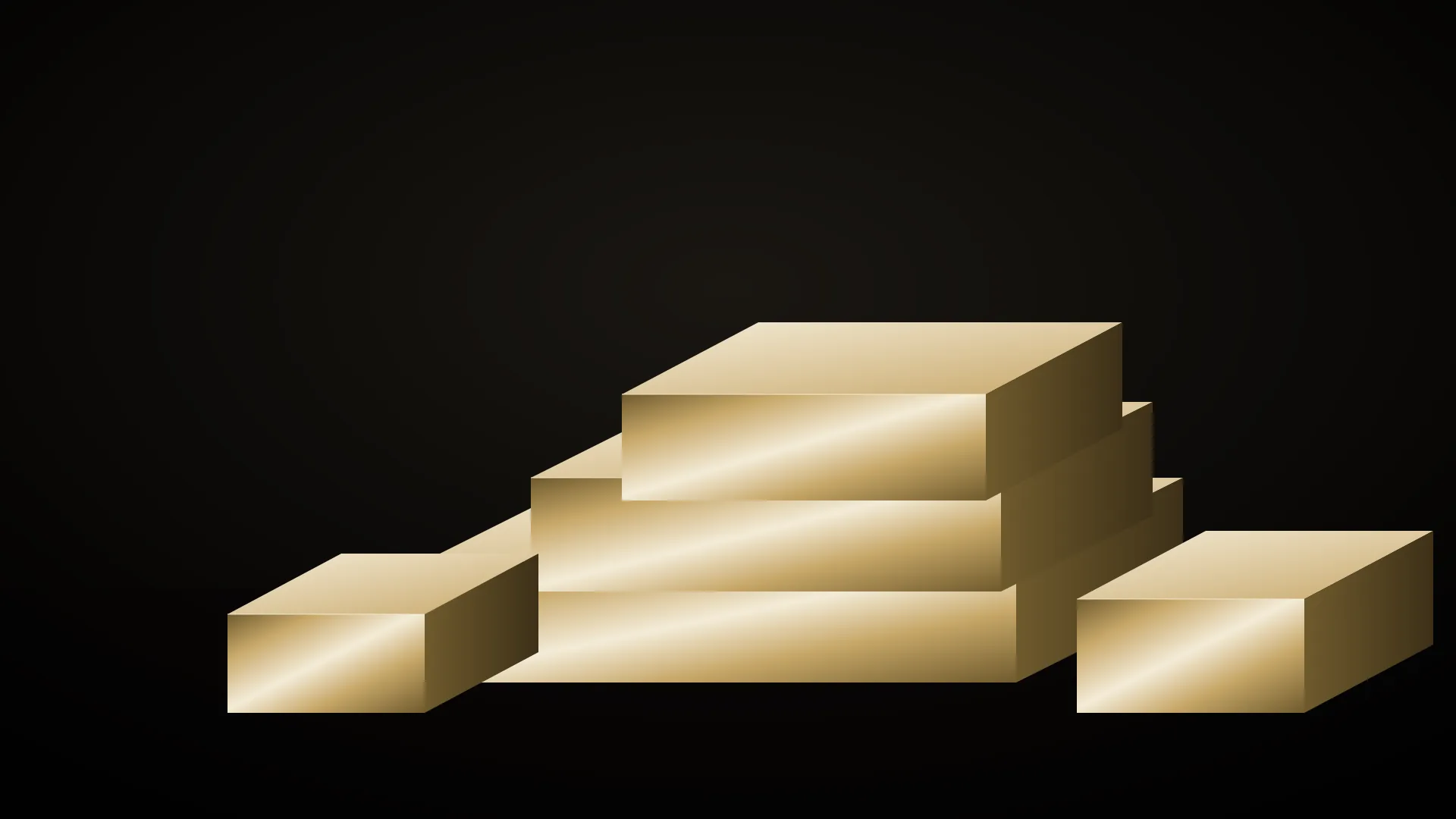 Stacked physical gold bullion bars